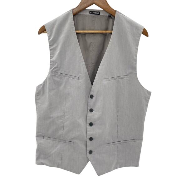 Express Y2K Button Front Cotton Blend Vest Tie Back Size XL - Picture 2 of 10